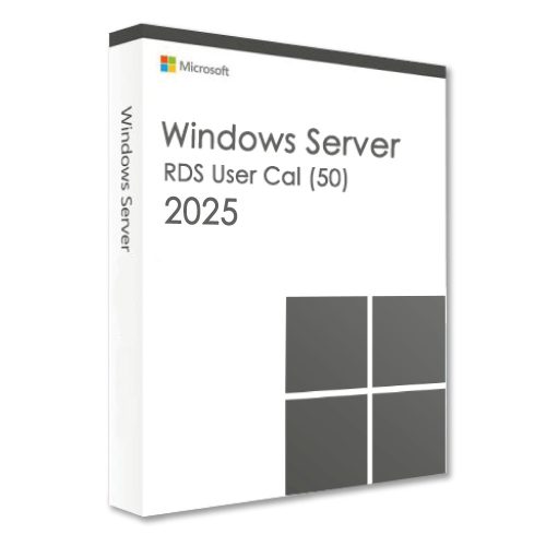 Licență Microsoft Windows Server 2025 Remote Desktop Services User CAL (50 utilizatori)