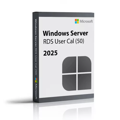 Licență Microsoft Windows Server 2025 Remote Desktop Services User CAL (50 utilizatori)